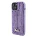 Guess hard silikonový obal iPhone 15 6.1" Purple Sequin Script Metal