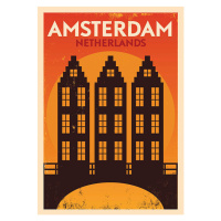 Ilustrace Typographic Amsterdam City Poster Design, kursatunsal, 30 × 40 cm