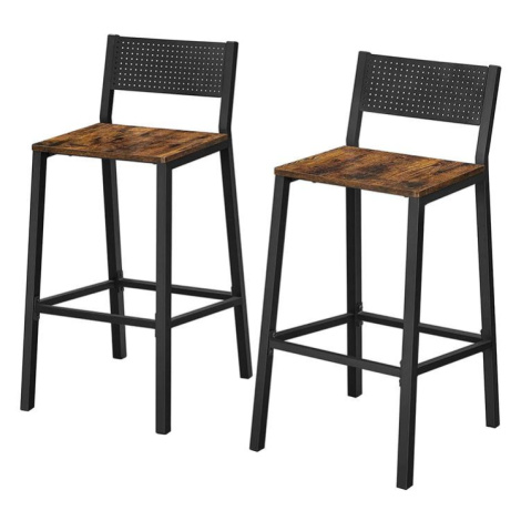 Barové židle LEXA hnědá/černá, set 2 ks