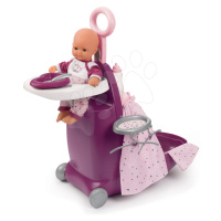 Přebalovací kufřík s postýlkou a židličkou Violette Baby Nurse Smoby pro panenky se 6 doplňky od