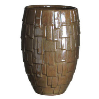 Váza oválná keramika hnědá perleť 30cm