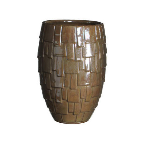 Váza oválná keramika hnědá perleť 30cm