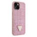 Guess Rhinestones Triangle Metal Logo kryt pro iPhone 14 růžový