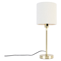Stolní lampa zlatá nastavitelná s boucle stínidlo bílá 20 cm - Parte