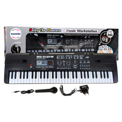 Mamido  Mamido Dětský keyboard s Mikrofonem Rádiem Nahráváním 61 kláves černý