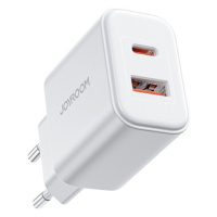 Joyroom JR-TCF05 20W rychlá dvouportová síťová nabíječka USB-C / USB-A - bílá + kabel USB-C - Li