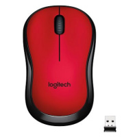 Logitech Wireless Mouse M220 Silent, červená