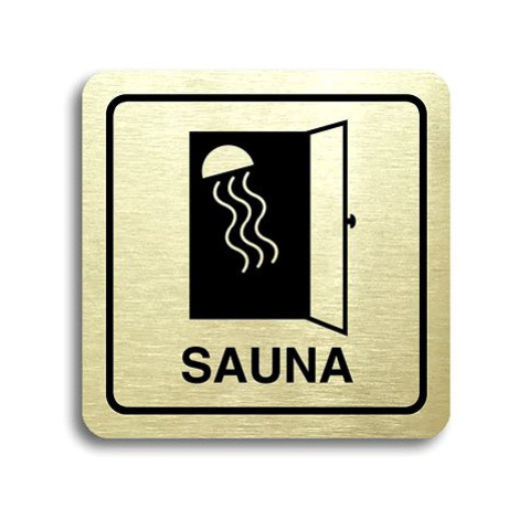 Accept Piktogram "sauna II" (80 × 80 mm) (zlatá tabulka - černý tisk)