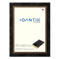 DANTIK rámeček 29,7 × 42, CARRARA hnědočerný plexi čiré