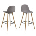 Dkton Designová barová židle Nayeli světle šedá a přírodní