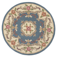 Modrý vlněný koberec Flair Rugs Aubusson, ⌀ 120 cm