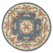 Modrý vlněný koberec Flair Rugs Aubusson, ⌀ 120 cm