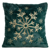 Vánoční polštář SNOWFLAKE zelená 45x45 cm MyBestHome Varianta: Povlak na polštář s výplní, 45x45