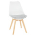 Jídelní židle DAMARA – dřevo, plast, látka, více barev šedobéžová