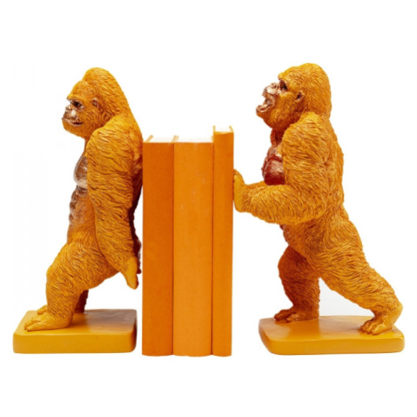 KARE Design Zarážka na knihy Gorilla - oranžová, set 2 ks