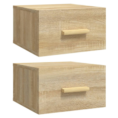 vidaXL Nástěnné noční stolky 2 ks dub sonoma 35 x 35 x 20 cm