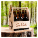 FK Dřevěný nosič na pivo s dřevěným otvírákem + 6ks kulatých podtácků - SIX PACK 32x26x16 cm, Př