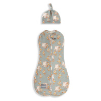 Zavinovačka Sleepee First Step Swaddle s čepičkou zdarma Vintage Animals Sky Blue