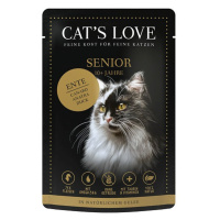 Cat's Love Senior, mokré krmivo s kachní příchutí 12 × 85 g