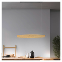 quitani Quitani LED závěsné světlo Persida, délka 98 cm, dub, 2 700 K