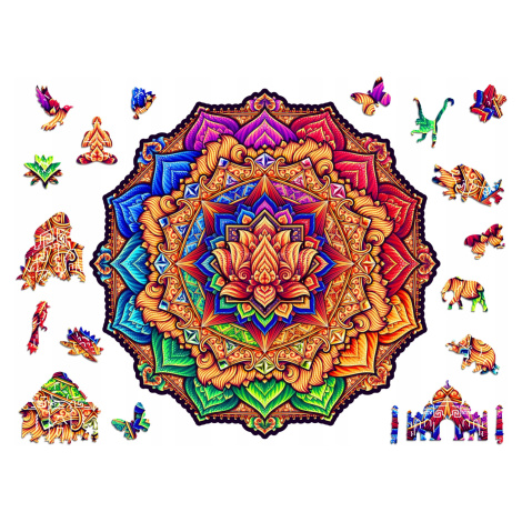 Puzzle Dřevěné Premium pro dospělé Mandala Lotosový květ L 200 dílků