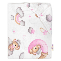 Baby Nellys Prostěradlo do postýlky bavlna Premium Baby Nellys, Dreams Koala, růžové, 140x70 cm