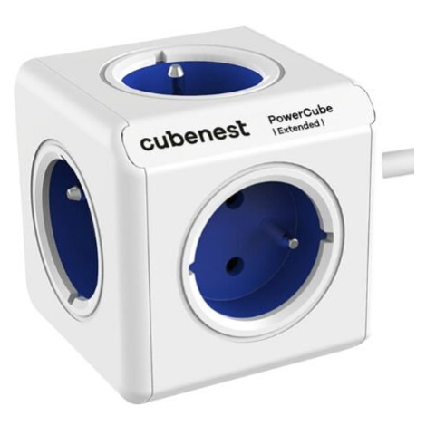 CUBENEST POWERCUBE EXTENDED 5 zásuvek, přívod 1,5m modrá