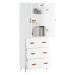 vidaXL Skříň highboard lesklá bílá 69,5 x 34 x 180 cm kompozitní dřevo