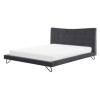 BELIANI postel LANNION 180 × 200 cm, sametová, šedá