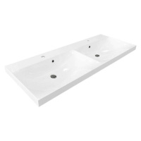 MEREO Bino, koupelnová skříňka s umyvadlem z litého mramoru 121 cm, bílá CN663M