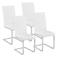4x Jídelní židle, umělá kůže, bílá