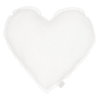 Cotton & Sweets Mini lněný polštář srdce bílá 28 cm