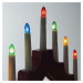 Exihand Adventní svícen 2262-210 dřevěný bílý HARLEKÝN, 7x34V/0,2W LED Filament mix barev