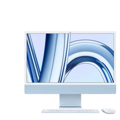 iMac 24" 4.5K displej, Apple M3 8jádrové CPU, 10jádrové GPU, 8GB, 256GB SSD, CZ - modrý