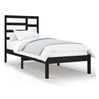 Rám postele černý masivní dřevo 100 × 200 cm, 3105789