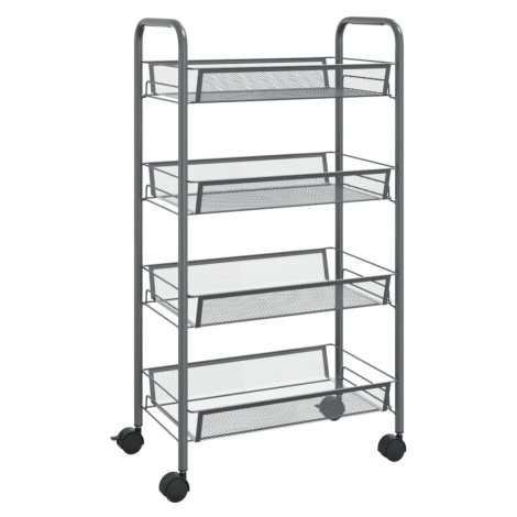 vidaXL Kuchyňský vozík se 4 patry šedý 46 x 26 x 85 cm železo