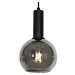Art Deco závěsná lampa černá s kouřovým sklem 4-světla - Josje