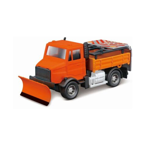 Bburago 1:43 servisní vozidla Road Security with Snow Plough and Signal Board