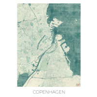 Mapa Copenhagen, Hubert Roguski, 30 × 40 cm