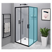 SIGMA SIMPLY BLACK sprchové dveře posuvné pro rohový vstup 900 mm, čiré sklo GS2190B