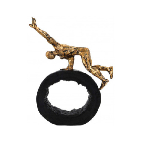 Dekorační soška Postava cvičící na kruhu, zlatá Asko