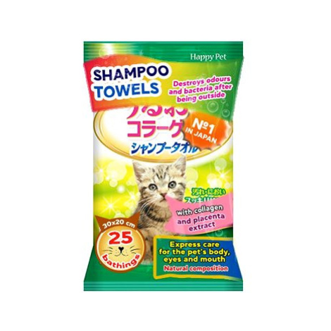 Japan Premium Šamponové ručníky pro koupání bez vody, s prevencí kožní alergie, 25 ks