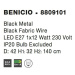 NOVA LUCE závěsné svítidlo BENICIO černý kov černý kabel E27 1x12W 230V IP20 bez žárovky 8809101