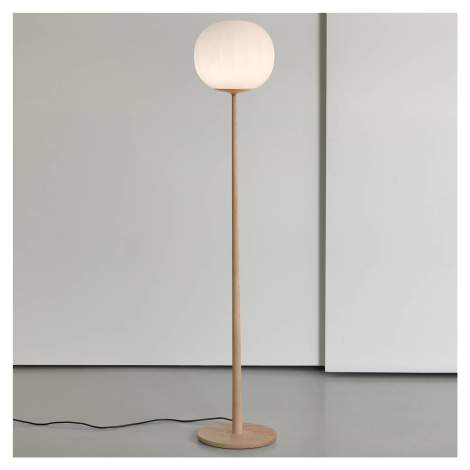 Luceplan Luceplan Lita stojací lampa skleněné stínidlo 42 cm, jasan