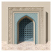 Fotografie Beige Mosque Arch With Blue Floral, dani3315, (40 x 40 cm)