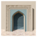 Fotografie Beige Mosque Arch With Blue Floral, dani3315, 40 × 40 cm