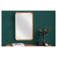 Estila Moderní obdélníkové nástěnné zrcadlo Courbé s rámem v přírodní světle hnědé barvě z ohýba