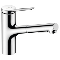 Dřezová baterie Hansgrohe Zesis M33 s vytahovací sprškou, 2 proudy chrom 74821000