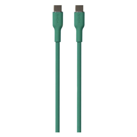 PURO Soft USB-C/USB-C kabel, 1,5 m tmavě zelený