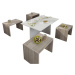 Kalune Design Sada konferenčních stolků s odkládacím stolkem Chest 90 cm bílo-hnědá